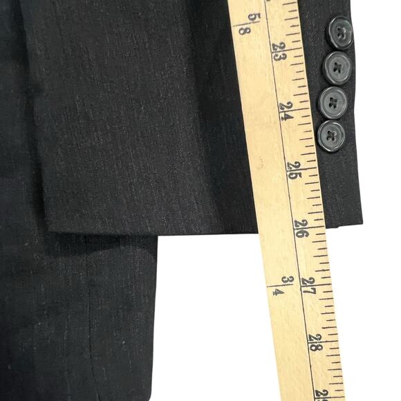Pronto Uomo Suit Jacket Mens 42L Black Wool Sport Coat Blazer Business Classic - Picture 12 of 16